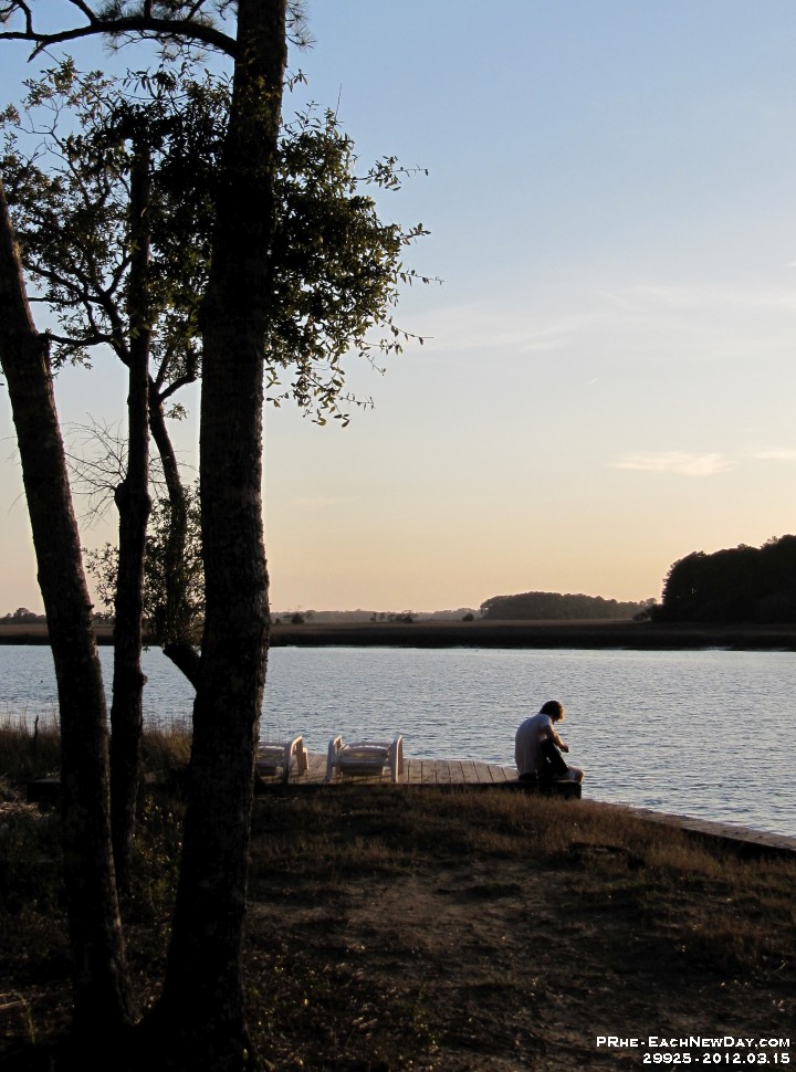 29925CrLe - Vacation at Kiawah Island, SC - Dan, strumming on the Kiawah River